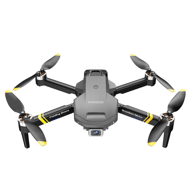Porodo Aero View Drone with 120m Operational Distance, 360° Flip and Roll, Easy Takeoff & Landing, Up to 12 Minutes Flight Time, 10Km/h Max Speed, 120 Minutes Charging Time - Black 