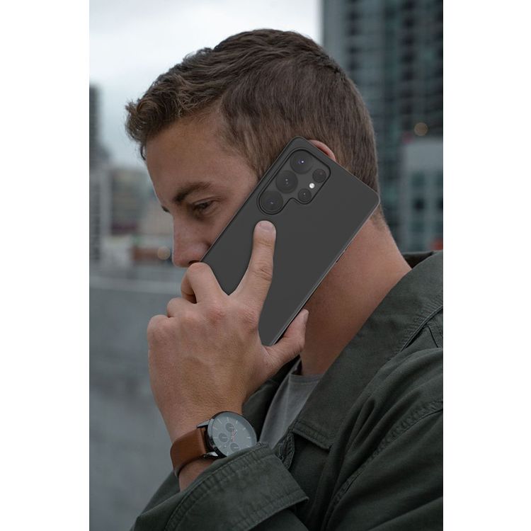 Levelo Iris Case for Samsung Galaxy S25 Ultra with MagSafe Compatibility, Premium Liquid Silicone Material, Impact-Resistant Corners, Metal Camera Ring, Strong MagSafe Magnet - Black