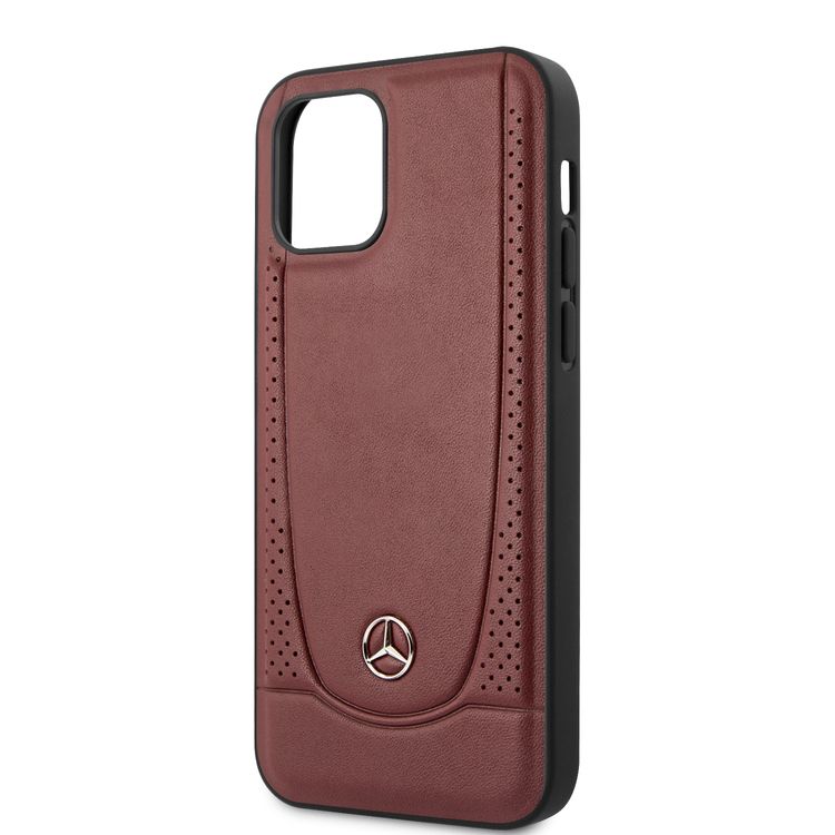 CG MOBILE Mercedes-Benz Leather Urban Hard Case Compatible for iPhone 12 Pro Max (6.7") Shock Resistant, Scratches Resistant, Easy Access to All Ports