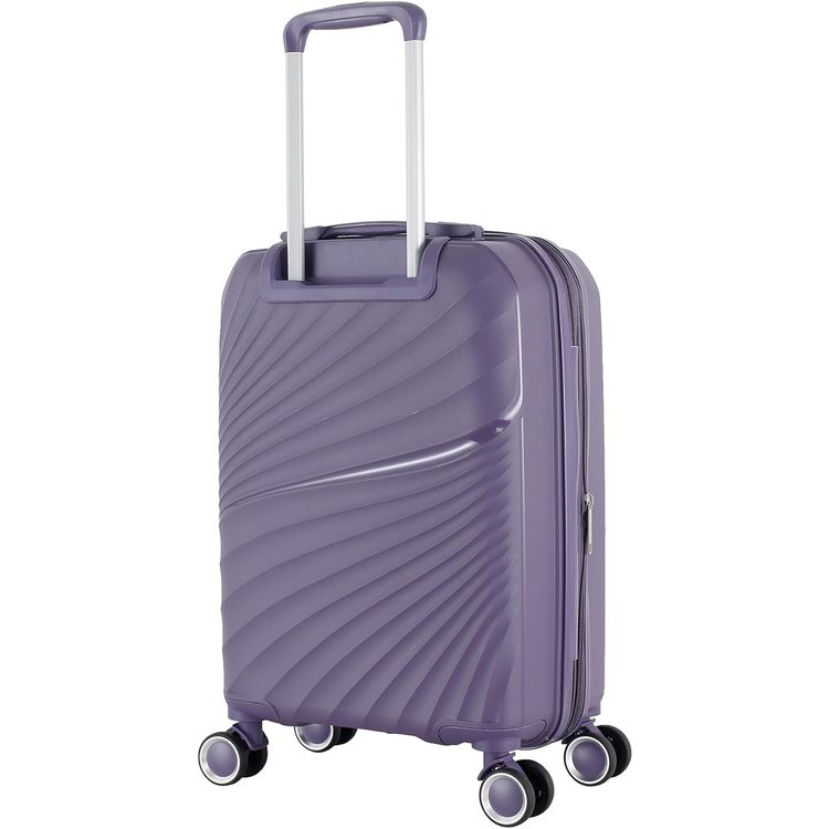 H.T Luggage Bag, Hard Case Polypropylene (PP) Material, Expandable, Telescopic Handle, Scratch Resistant, TSA Lock, Small Case Size - Purple