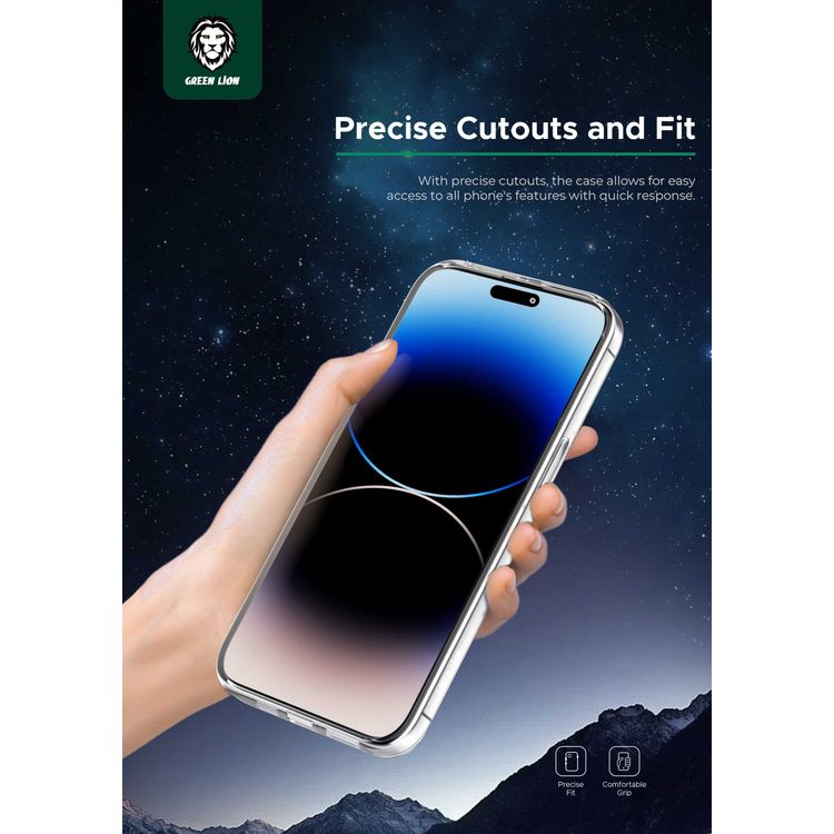  Green Lion iPhone 15 Plus for Crystal Clear Case, Anti-Microbial Protection, Military-level Protection, Precise Cutouts, TPU Case Material, Scratch and Damage Protection - Clear