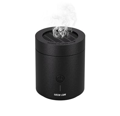 Green Lion Dune Bakhour Incense Burner with 2000mAh Battery Capacity, PA66 & Nylon Material, 300-400°C Heating Temperature, 2 Hours Charging Time, Type-C Charging Port, Strong Fragrance, Included Tweezer - Black