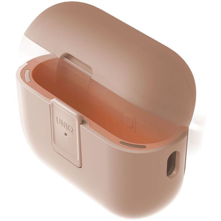 UNIQ Clyde Airpods Pro 2nd Gen Case, Hybrid Dual Layer Design, Premium Aluminum Carabiner, Wired and Wireless Charging - Pink