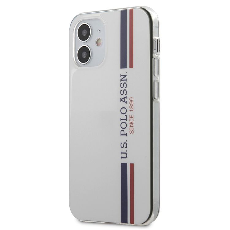 سي جي موبايل يو اس بولو اسن. جراب صلب من مادة بولي الكربونات وبولي اليوريثان الحراري بخطوط عمودية ثلاثية الألوان متوافق مع ايفون 12 ميني (5.4 بوصة) مقاوم للصدمات ، غطاء خلفي مقاوم للخدوش ، سهل الوصول إلى جميع المنافذ المناسبة مع الشواحن اللاسلكية المرخصة رسميًا - أبيض