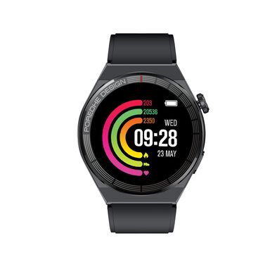 Porodo Zebro Smart Watch Black Dial + Black Silicon Strap & Metal Strap, Water Resistant, Activity Tracker - Black