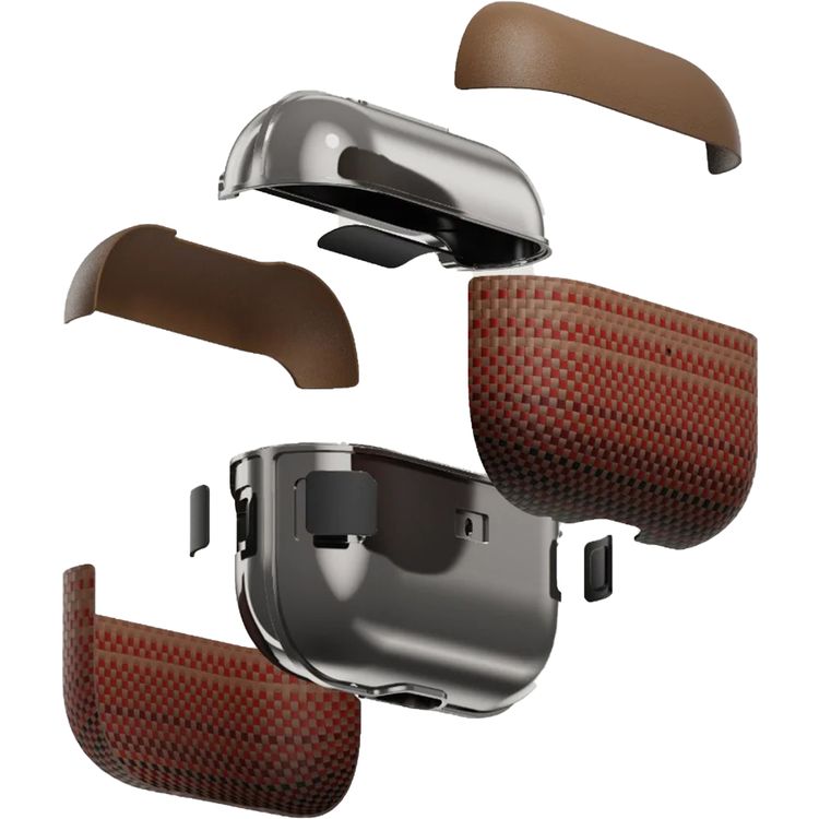 Pitaka Aramid Fiber Magnetic Case for AirPods PRO 1&2 with Magnetic Attachment, MagSafe Compatible, Ultra-Slim Design, Lightweight - Sunset