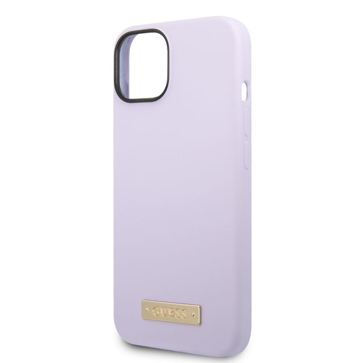 Guess Magsafe Silicone Case With Metal Plate Logo - Purple