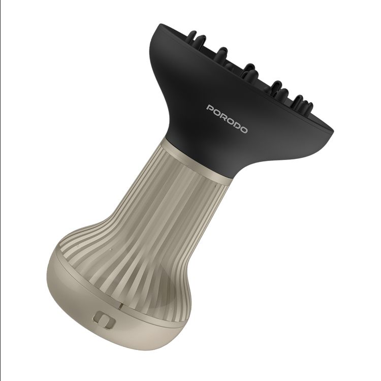 Porodo Portable High-Speed Hair Diffuser & Dryer for Curly Hair, 2 Wind Speeds, 3 Temperature Modes, 800W Rated Power, 16800RPM Motor Speed, 360° Swivel Cord, Over-Heating Protection - Black / Gold