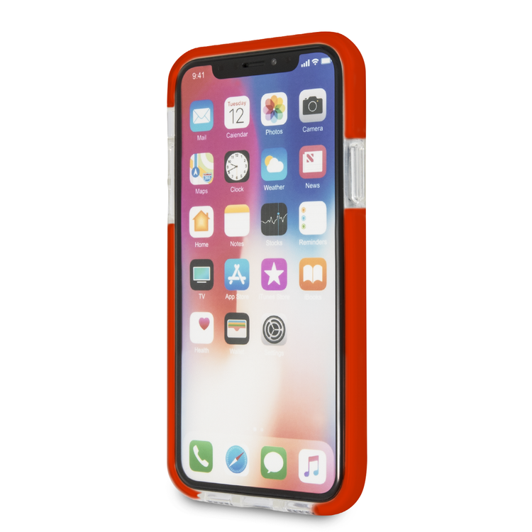 CG Mobile Ferrari Shockproof Transparent Hard Case for iPhone X - Red
