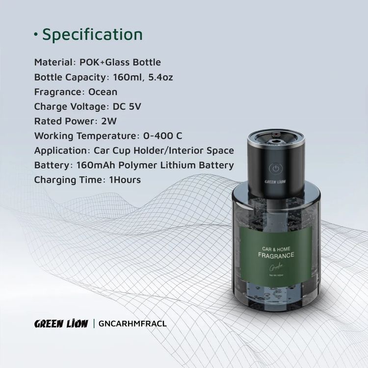 Green Lion Car and Home Fragrance, Clean The Air, 3-4 Days Working, Use in Car Cup Holder & Interior Space, Clean