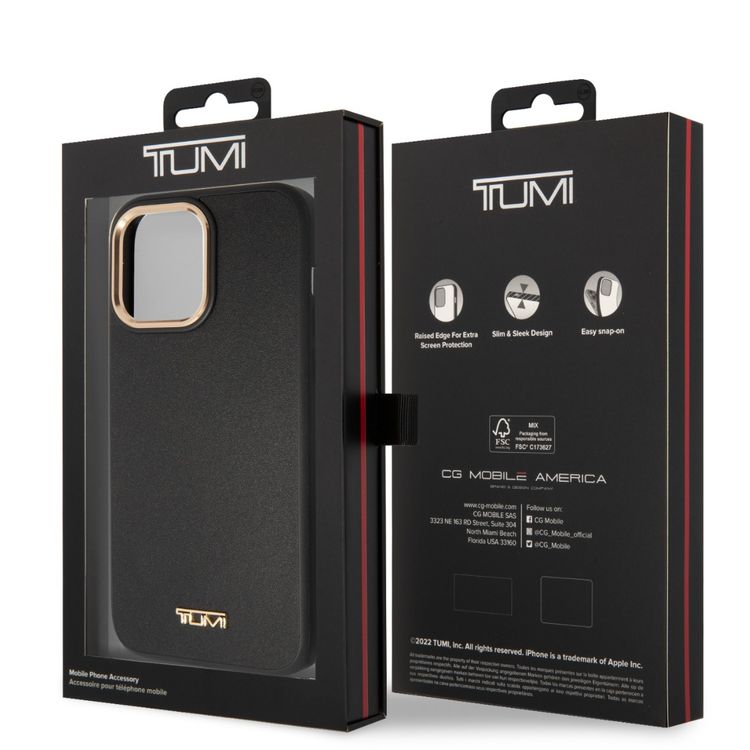 كفر حماية Tumi نسائي من الجلد الناعم لهاتف iPhone 14 Pro Max - أسود