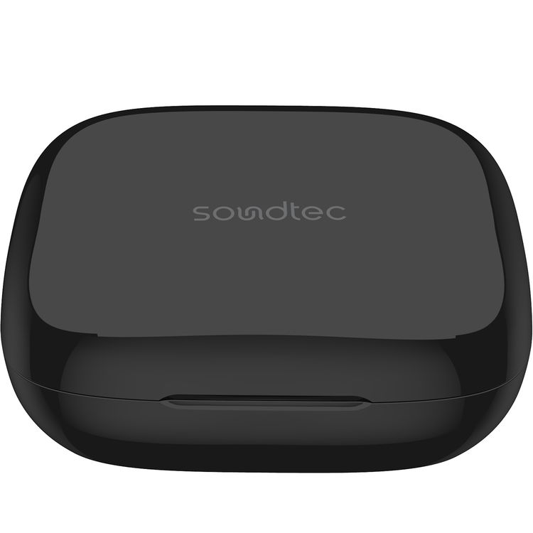 Porodo Soundtec TWS Ear Clip, 10m Transmission Range, Bluetooth V5.3, Up to 24 Hours Play Time, 300mAh Battery Capacity - Black