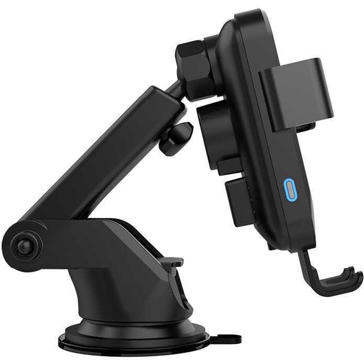 Powerology Wireless Charger Car Mount, Phone Holder Auto Clamping Grip