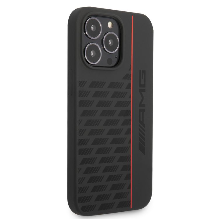 AMG Liquid Silicone Case with Carbon Pattern iPhone 13 Pro - Black