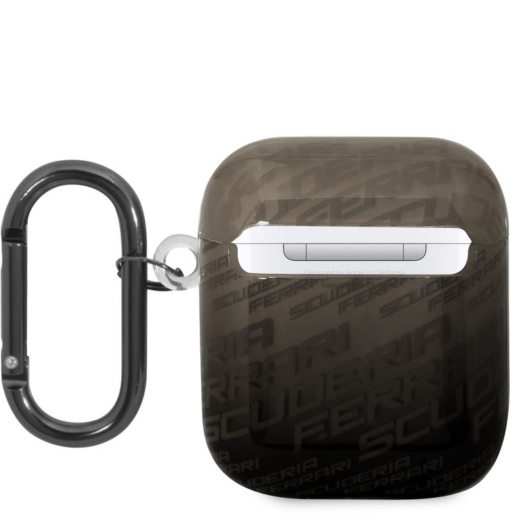 CG MOBILE Ferrari Case With Scuderia Ferrari Pattern Design compatible with Airpods 1/2 - Black