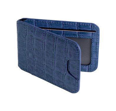 Green Lion Mag Wallet Holder with Genuine Leather Material, Phone Holder, Multiple Pockets, Powerful magnet, Strong & Slim Design - Blue