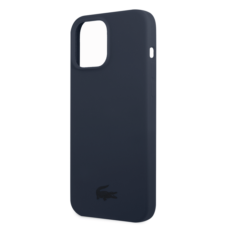 Lacoste Hard Case Liquid Silicone / Microfiber Glossy Printing Logo Compatible with iPhone 14 Pro - Blue