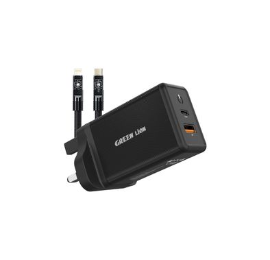 Green Lion 65W GaN Wall Charger with USB-C to Lightning C...