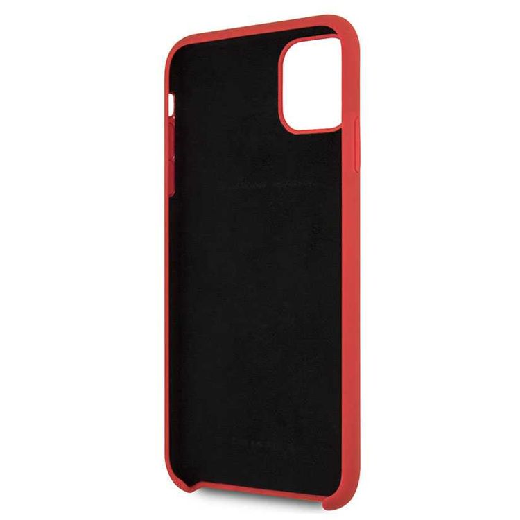 CG MOBILE Ferrari SF Silicone Hard Phone Case Logo Shield Compatible for iPhone 11 Pro Max (6.5") Drop Protection Mobile Case Officially Licensed - Red