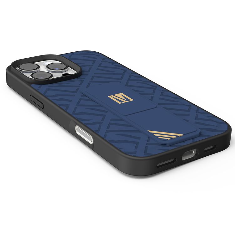 كفر حماية ليفيلو مورفيكس كويرو بمسند لهاتف آيفون 16 برو، قبضة مدمجة، سهل التركيب، زوايا مقاومة للصدمات - أزرق