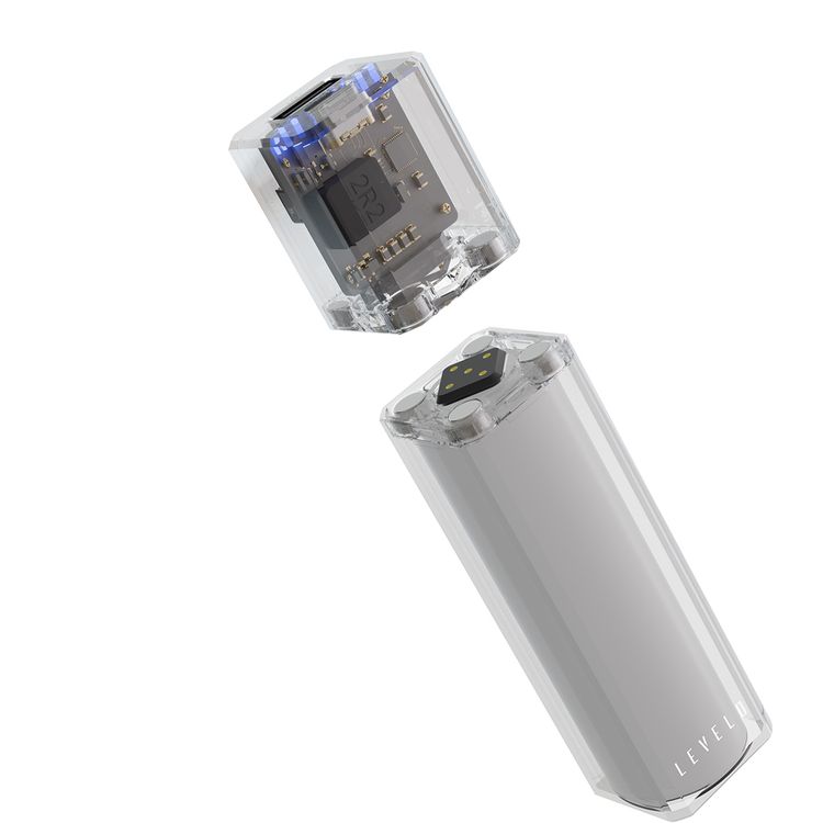 باوربانك Levelo SwapCell Pro بسعة 15000mAh مع ملحقات، 3 خلايا بطارية، قوة مغناطيسية قوية، ولاعة قوسية ورؤوس مصباح يدوي، خلية بطارية واحدة ورأس متضمن، شحن سريع - شفاف