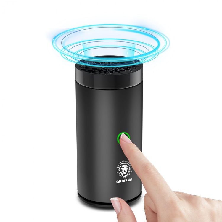 Green Lion Smart Bakhour Electric Car Incense Burner with Rechargeable Battery, Aluminum Alloy Material, Ultrasonic Atomization, Compact & Portable - Black