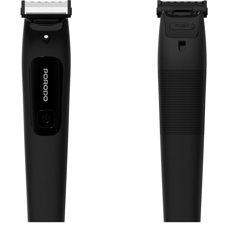 Porodo Shapetrim Dual-Blade Trimmer with Wet & Dry Shaving, 600mAh Battery, Secure Travel Lock, 5W Rated Power, 1, 2, 3 & 4mm Combs Included, 2 Hours Working Time, USB-C Fast Charging - Black
