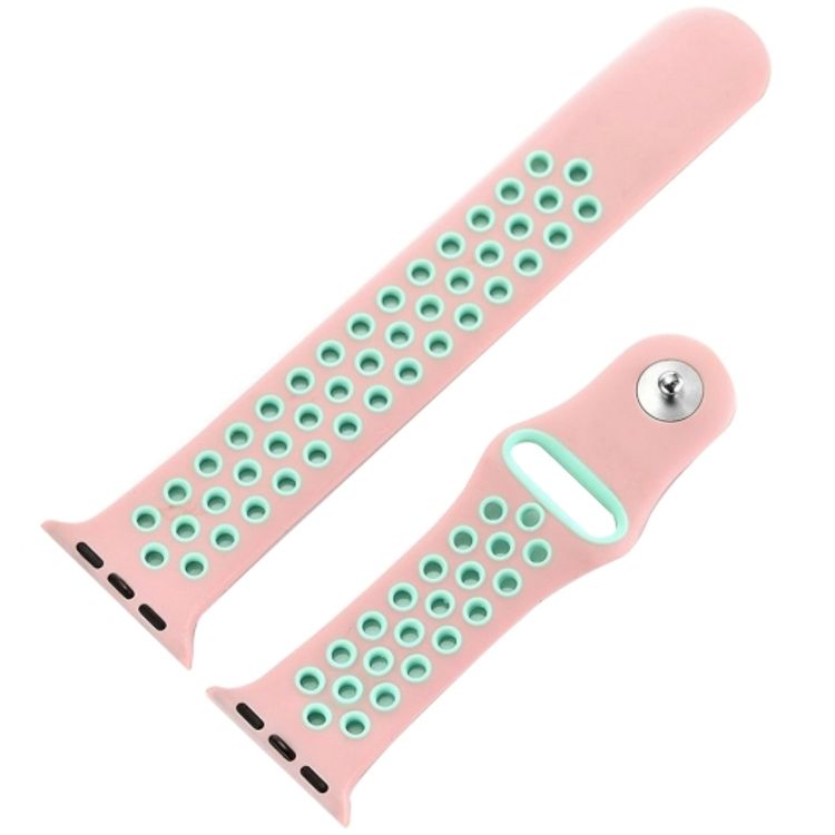 iGuard by Porodo Nike Watch Band, Fit & Comfortable Replacement Wrist Band, Adjustable Straps Compatible for Apple Watch 40mm / 38mm - Pink / Green