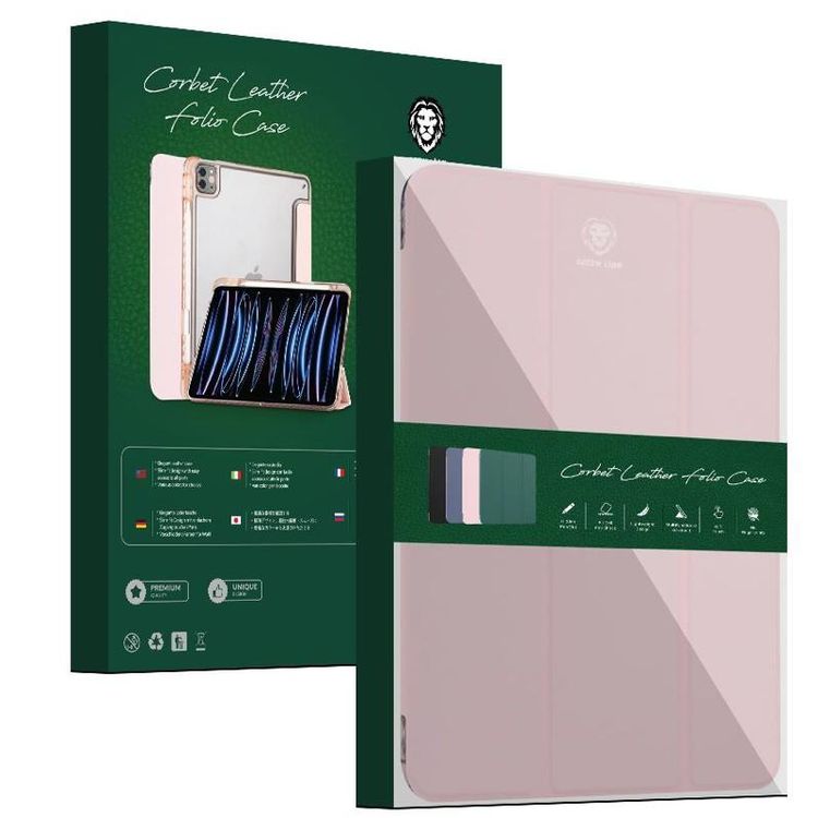 Green Lion Corbet Leather Folio Case for iPad 10.2  / 10.5  - Pink