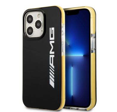 AMG AMHCP13X2EBOK PC/TPE Hard Case Compatible with iPhone 13 Pro Max - Black/Yellow