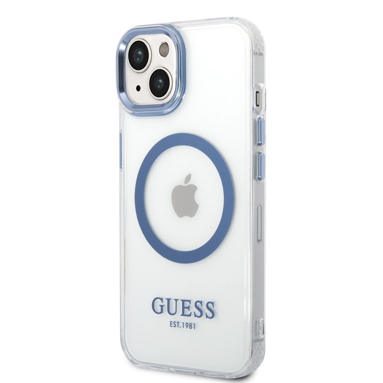 Guess Magsafe Compatibility Transparent Outline iPhone 14 Compatibility - Blue