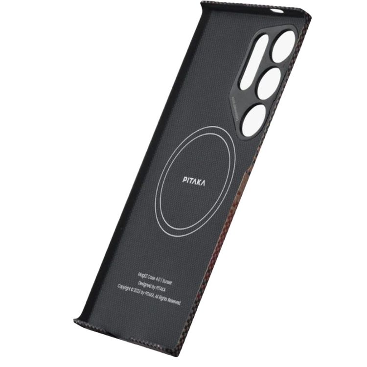 Pitaka MagEZ Case 4 for Samsung Galaxy S24 Series, MagSafe compatible, Anti-Slip Textured Grip, Impossibly Thin Size and Lightweight - Black/Grey Twill