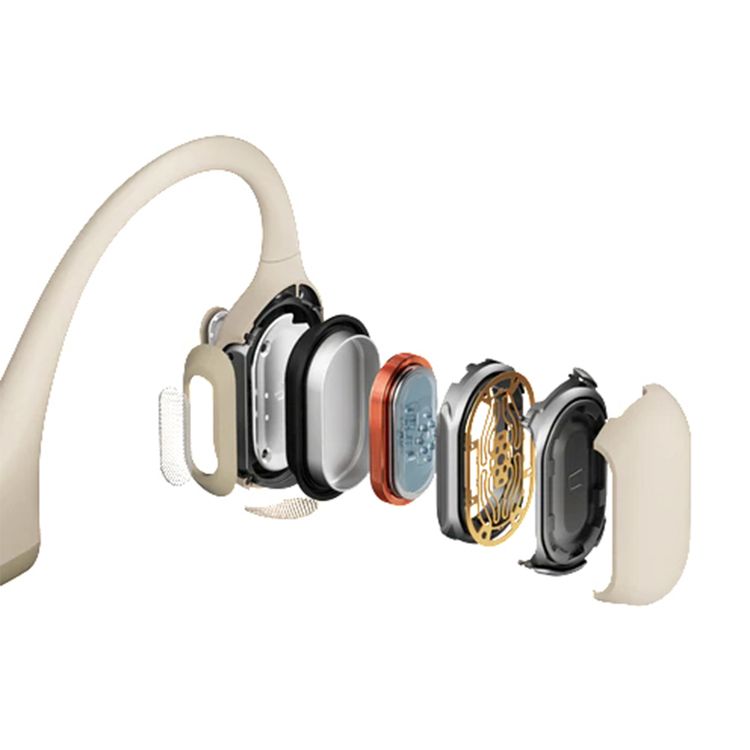 Shokz OpenRun Pro Sport Headphones with 10 Hours Battery Life, Magnetic Charging Cable, Dual Noise-Cancelling Microphones, Secure Fit - Beige