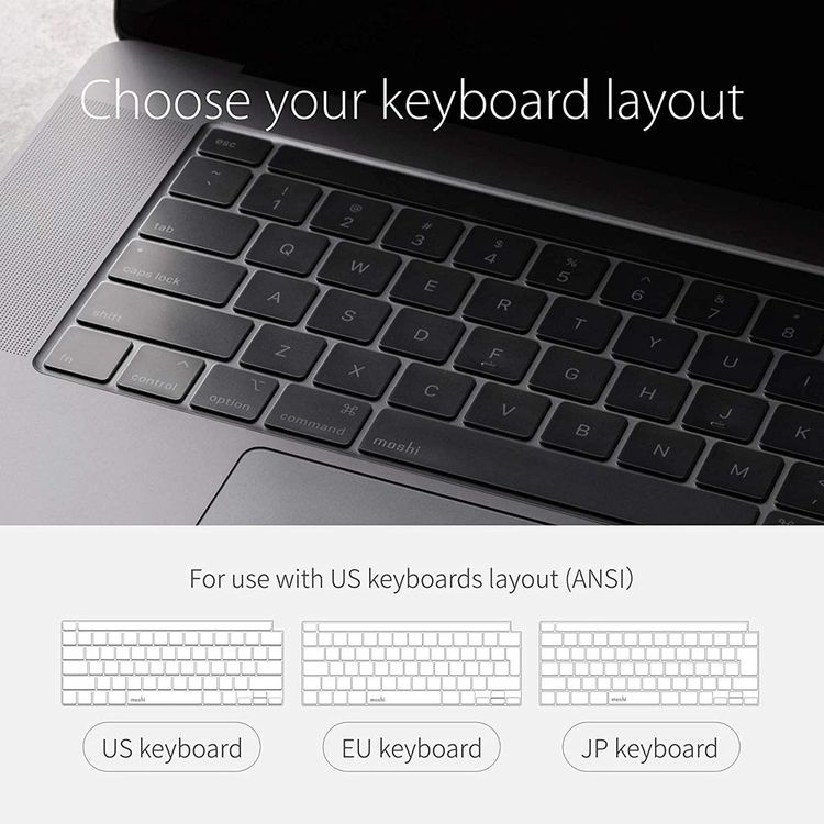 Moshi MSHI-H-021928 ClearGuard Keyboard Protector for MacBook Air 2020, EU layout, Ultra-thin, Premium material - Clear