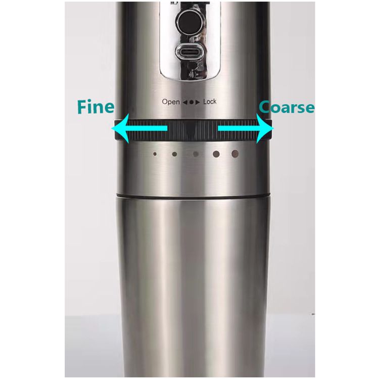 LePresso Portable Burr Mini Grinder and Coffee Maker with Type-C Charging Port, Adjustable Grind Size, Drip Filter, Travel Mug, 250mL Mug Capacity, 18g Coffee Bean Capacity, 1600mAh Battery - Silver