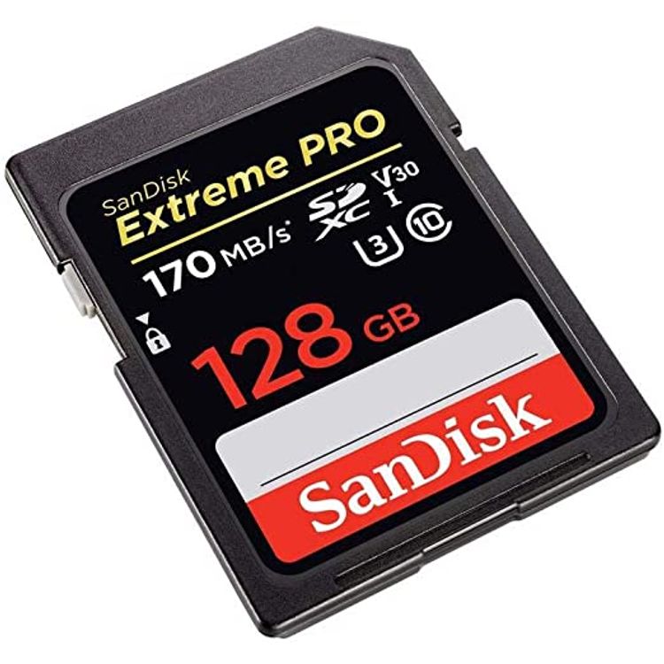 SanDisk 128GB Extreme PRO UHS-I SDXC Memory Card, SDSDXXY-128G-ANCIN - Black