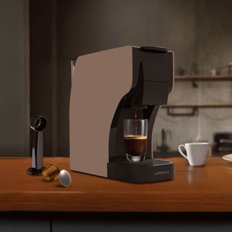 LePresso Trezza Multi-Capsule Coffee Machine with 1350W Rated Power, 1L Water Tank Capacity, 20 Bar Pump Pressure, 220-240V Rated Voltage, Automatic Shutdown - Brown