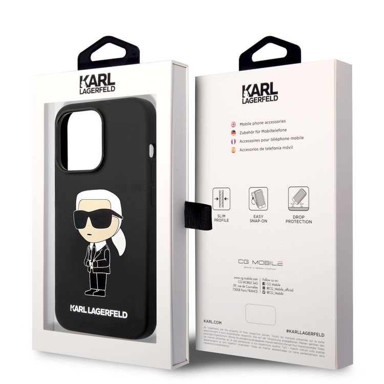 Karl Lagerfeld Magsafe Liquid Silicone Case With Ikonik NFT Logo iPhone 14 Pro Max - Black