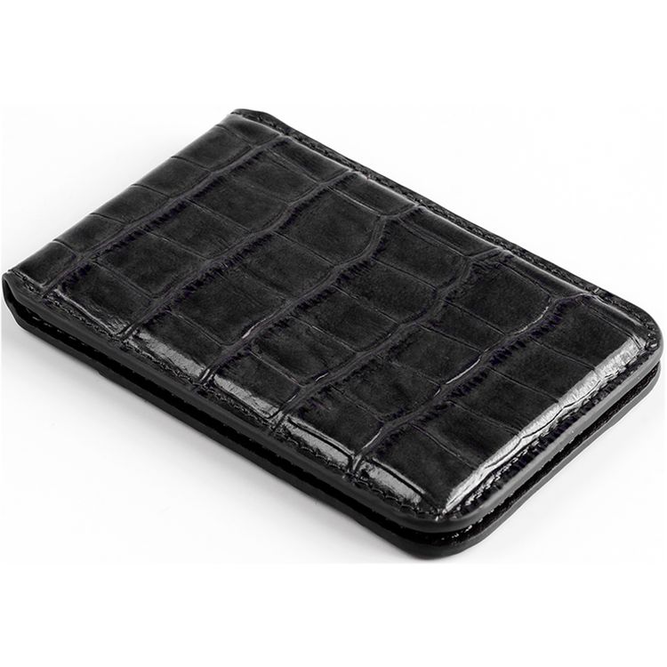 Green Lion Mag Wallet Holder with Genuine Leather Material, Phone Holder, Multiple Pockets, Powerful magnet, Strong & Slim Design - Black