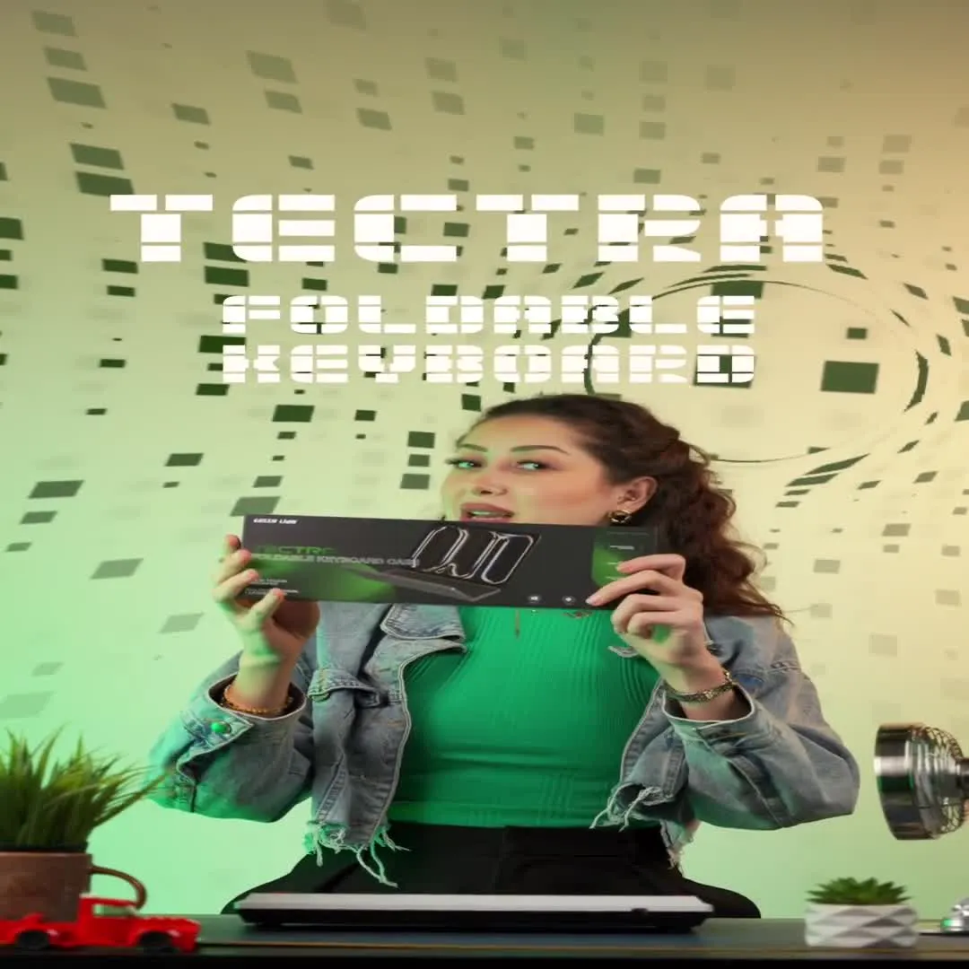 Green Lion Tectra Foldable Keyboard Case with Silent & Sensitive Keys, 10 Minutes Sleep Time, 5 Million Cycles Button Lifespan, Up to 30 Days Working Time, Instant Device Switching, Strong Magnetic Hold - Gray