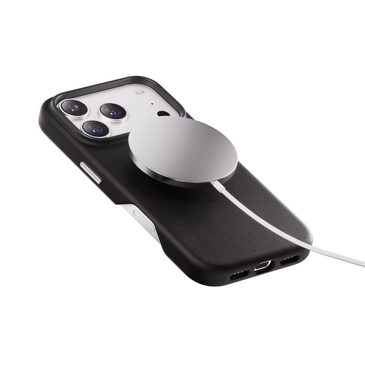 Levelo Vertex PU Leather Wallet Case for iPhone 17 Pro, Shock-Resistant Bumper, Raised Bezels for Camera & Screen, MagSafe Compatible, Drop-Tested, Full-Wrap Leather Build, Detachable Magnetic Wallet - Black