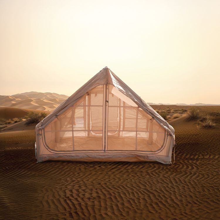 Green Lion GT-4X Inflatable Camping Tent, Breathable Anti-Mosquito Design, 3-4 Persons Capacity, Storage Pockets, Ventilated Windows- Beige