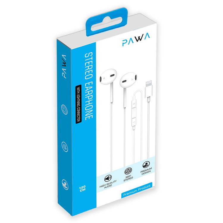 PAWA Chords Series Stereo Earphone Lightning - White