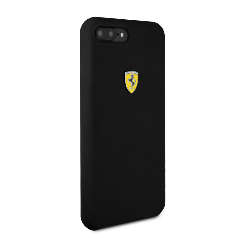 CG MOBILE Ferrari SF Silicone Phone Case Compatible for iPhone 8 / 7 Plus | Protective Mobile Case Officially Licensed - Black