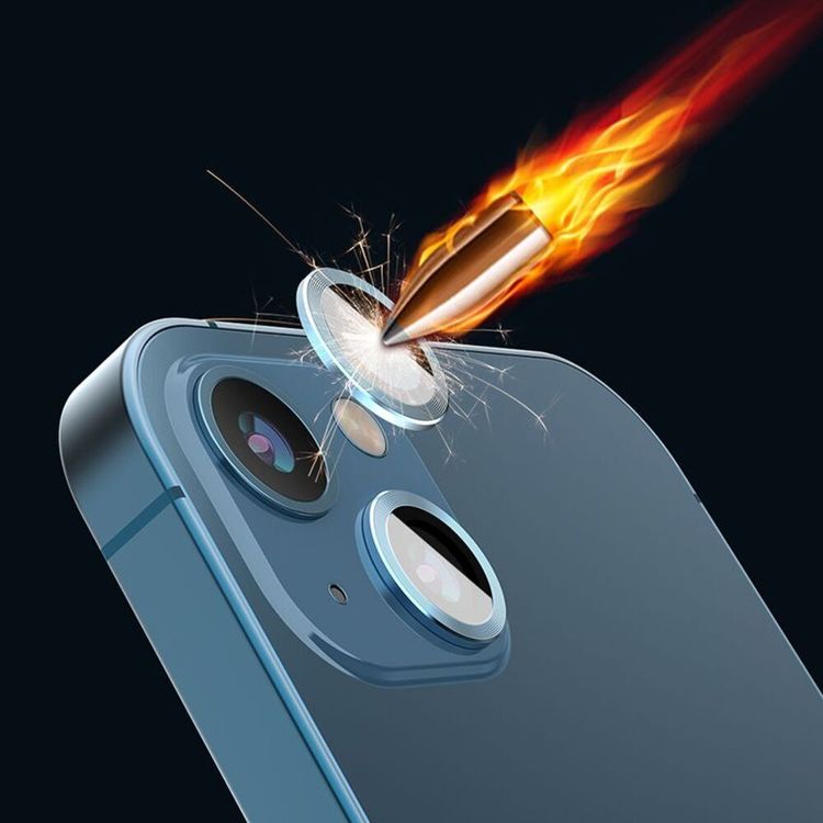 Devia 360305-SL Peak Series Lens Protector (2pcs) for iPhone 13 Mini / 13 Seamless Absorption, 360 Protection Lens, 9H Aluminum Alloy + Tempered Glass Lens Protector  - Silver
