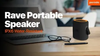Porodo Soundtec Rave Portable Speaker in UAE | 12W, 8 Hours Playtime, Bluetooth 5.3 - Black | (PD-STSP12W-BK)