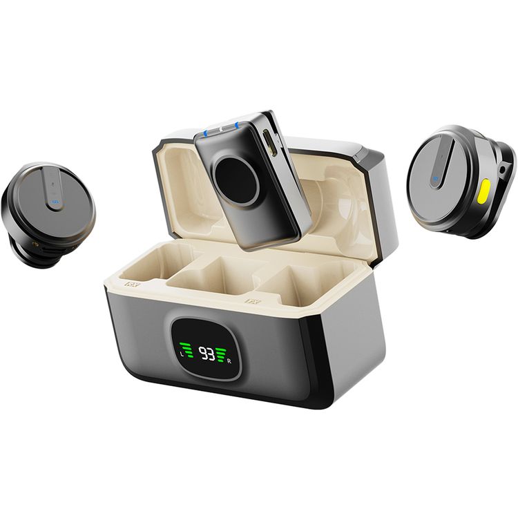 Green Lion GLM Wireless Microphone Lite with Environmental Noise Cancellation, ×2 Microphones, One Receiver, Up to 7 Hours Working Duration, 360° Pick Up, Compact & Portable, Up to 20m Transmission Distance, USB-C Interface, 4 Times Charging Case Time - Black