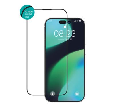 Devia van Series Full Screen Silicone  Edge Twice-Tempered Glass iPhone 14 Pro - Black