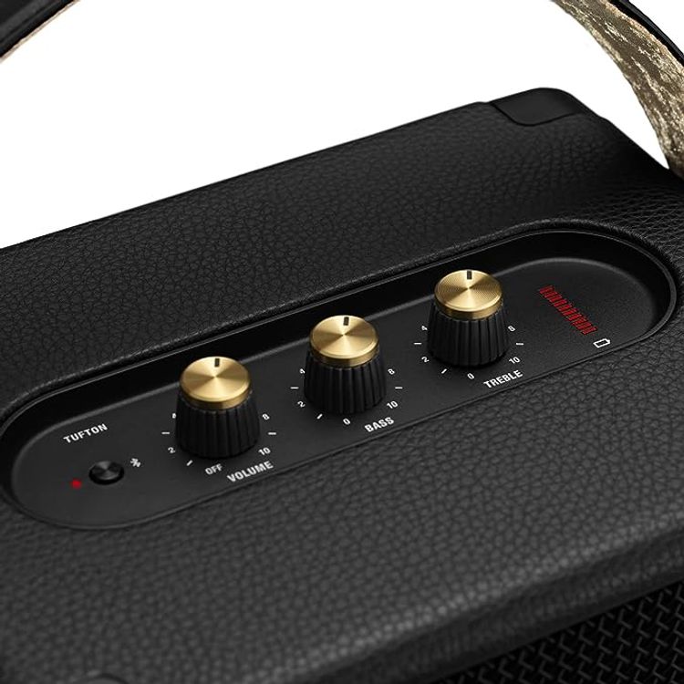 Marshall Tufton Portable Wireless Waterproof Bluetooth Speaker, Water Proof, True Stereophonic ( 360° Sound ), Fast Charge, 20 Hours Play Time, 2.5 Hours Charging Time, 10m Bluetooth Range - Black / Brass