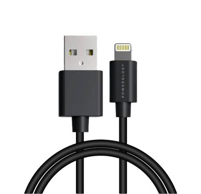 Powerology USB-A to Lightning Cable 3M Fast Charging  Data Sync - Black